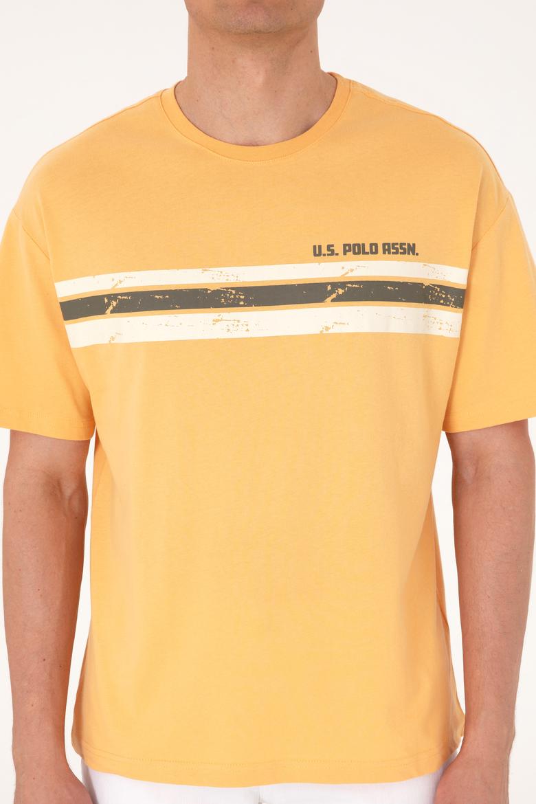 Erkek Comfort Fit Turuncu Bisiklet Yaka Tişört - 50306912029