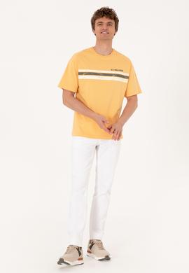 Erkek Comfort Fit Turuncu Bisiklet Yaka Tişört - 50306912029