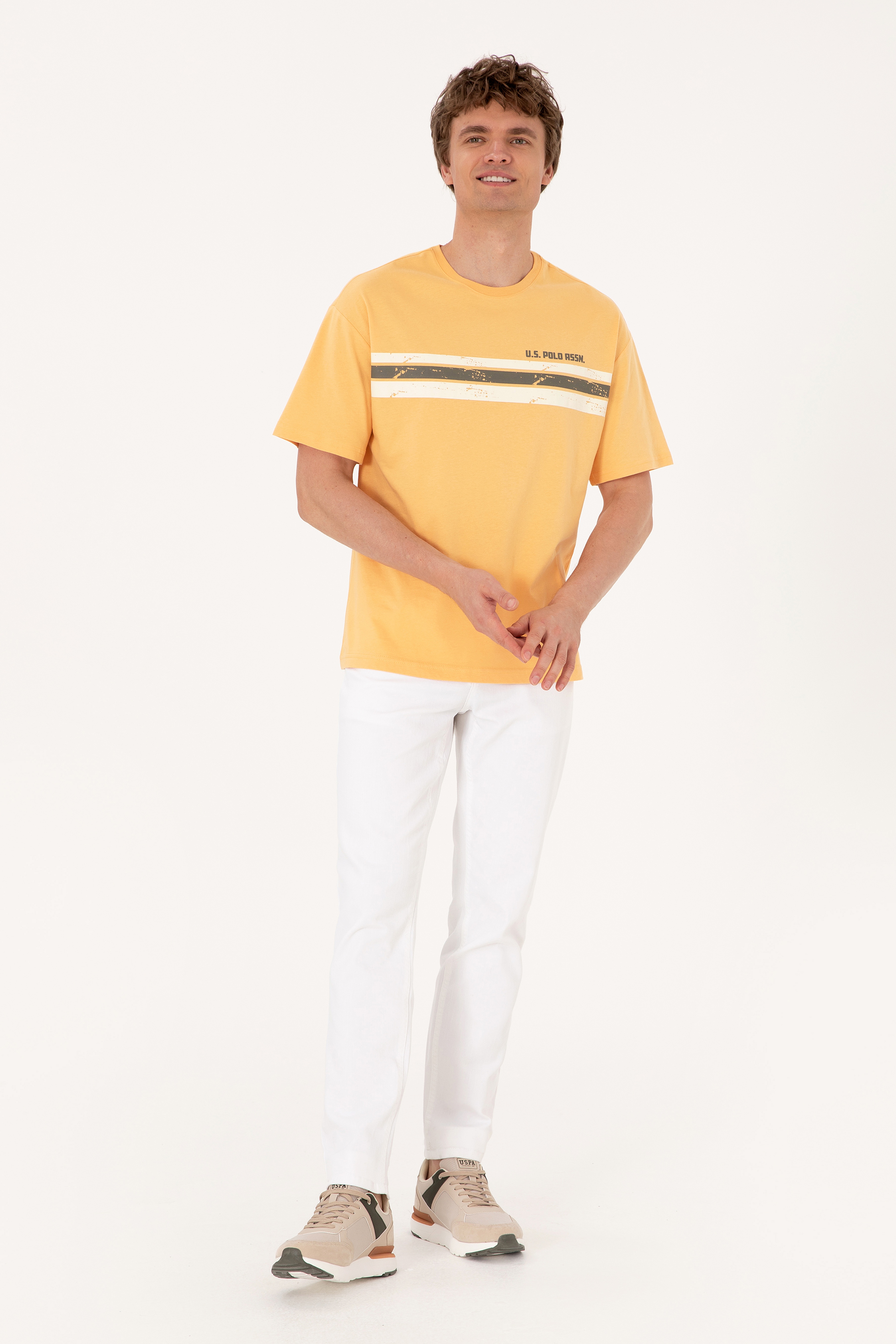 Erkek Comfort Fit Turuncu Bisiklet Yaka Tişört - Image 4