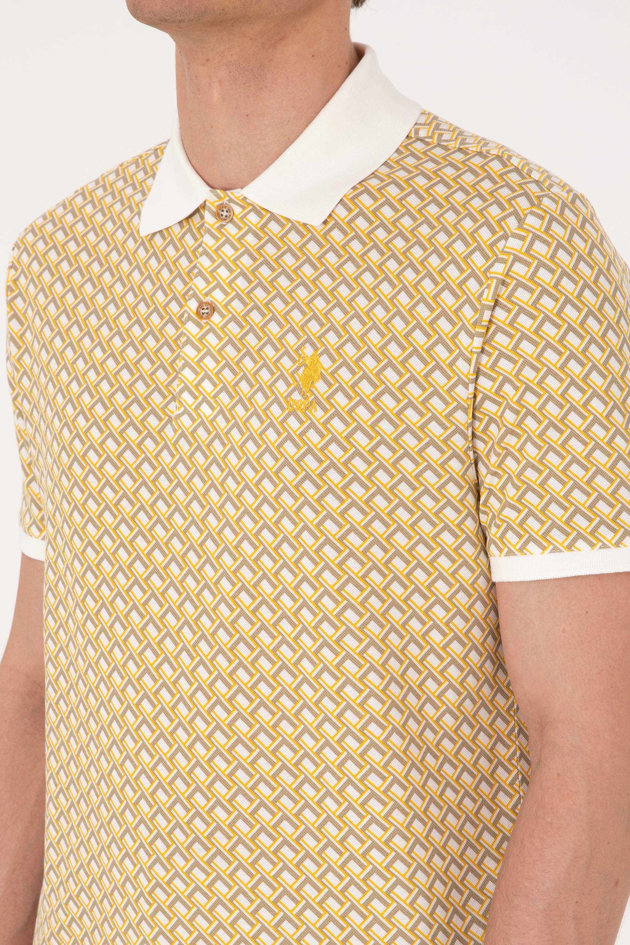 Erkek Regular Fit Açık Haki Polo Yaka Tişört