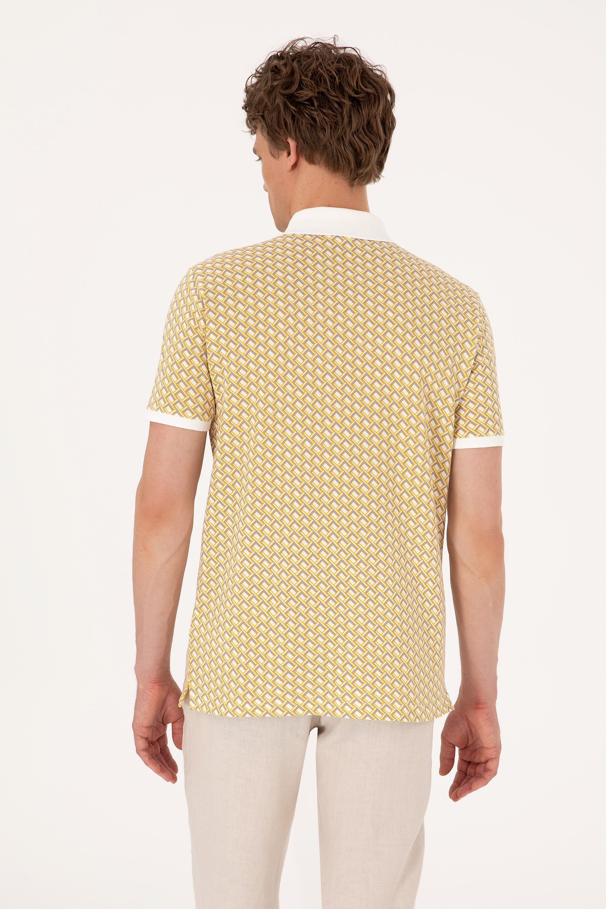 Erkek Regular Fit Açık Haki Polo Yaka Tişört - Image 5