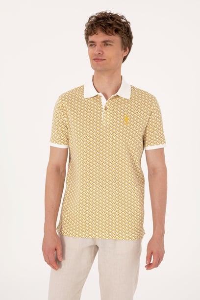 Erkek Regular Fit Açık Haki Polo Yaka Tişört