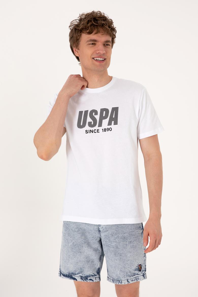 Erkek Regular Fit Beyaz Bisiklet Yaka Tişört