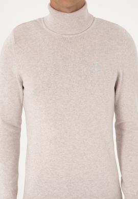 Erkek Slim Fit Boğazlı Yaka Taş Basic Kazak - 50288884127