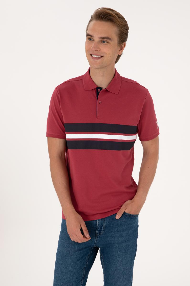 Erkek Regular Fit Vişne Polo Yaka Tişört