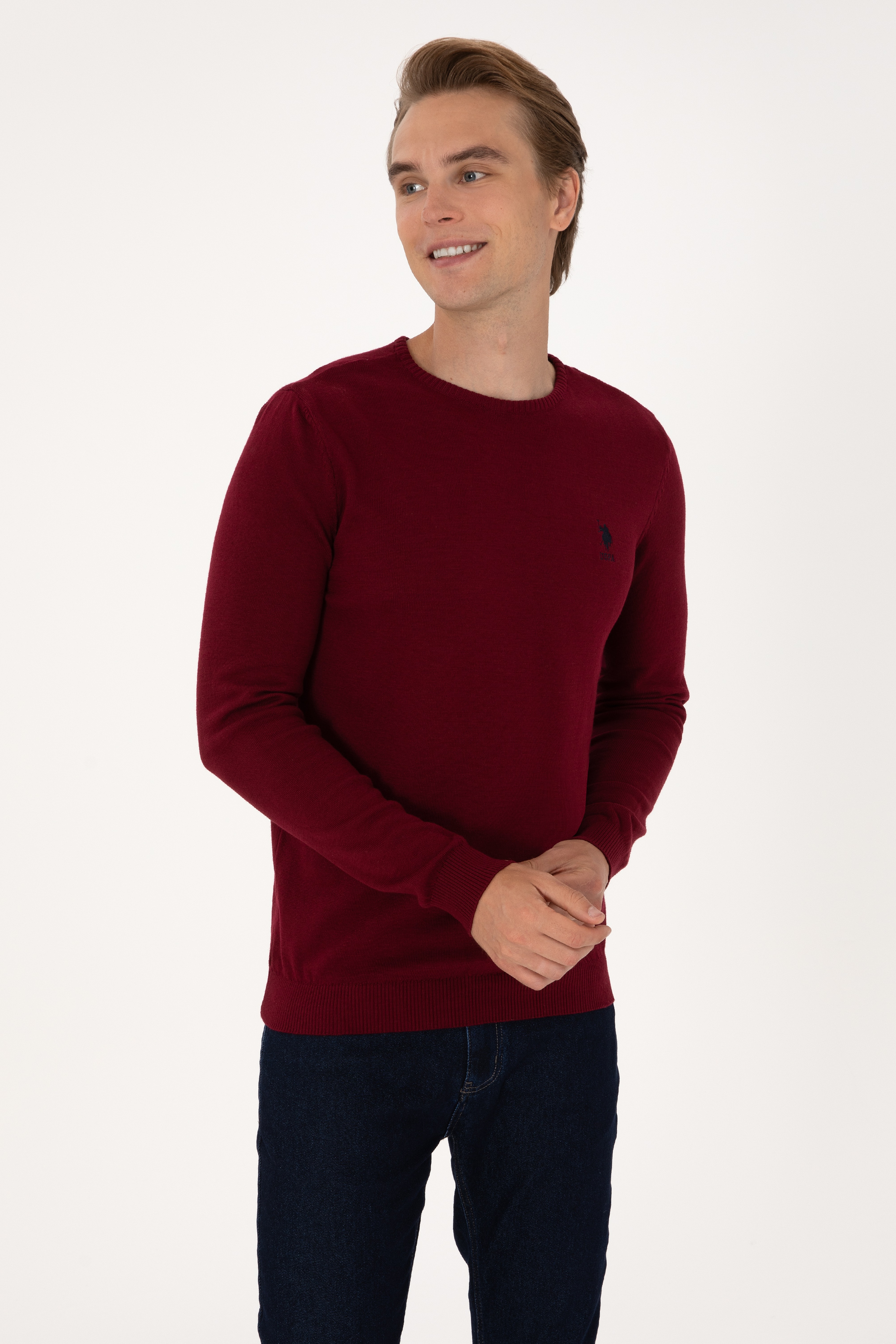 Erkek Bordo Basic Kazak