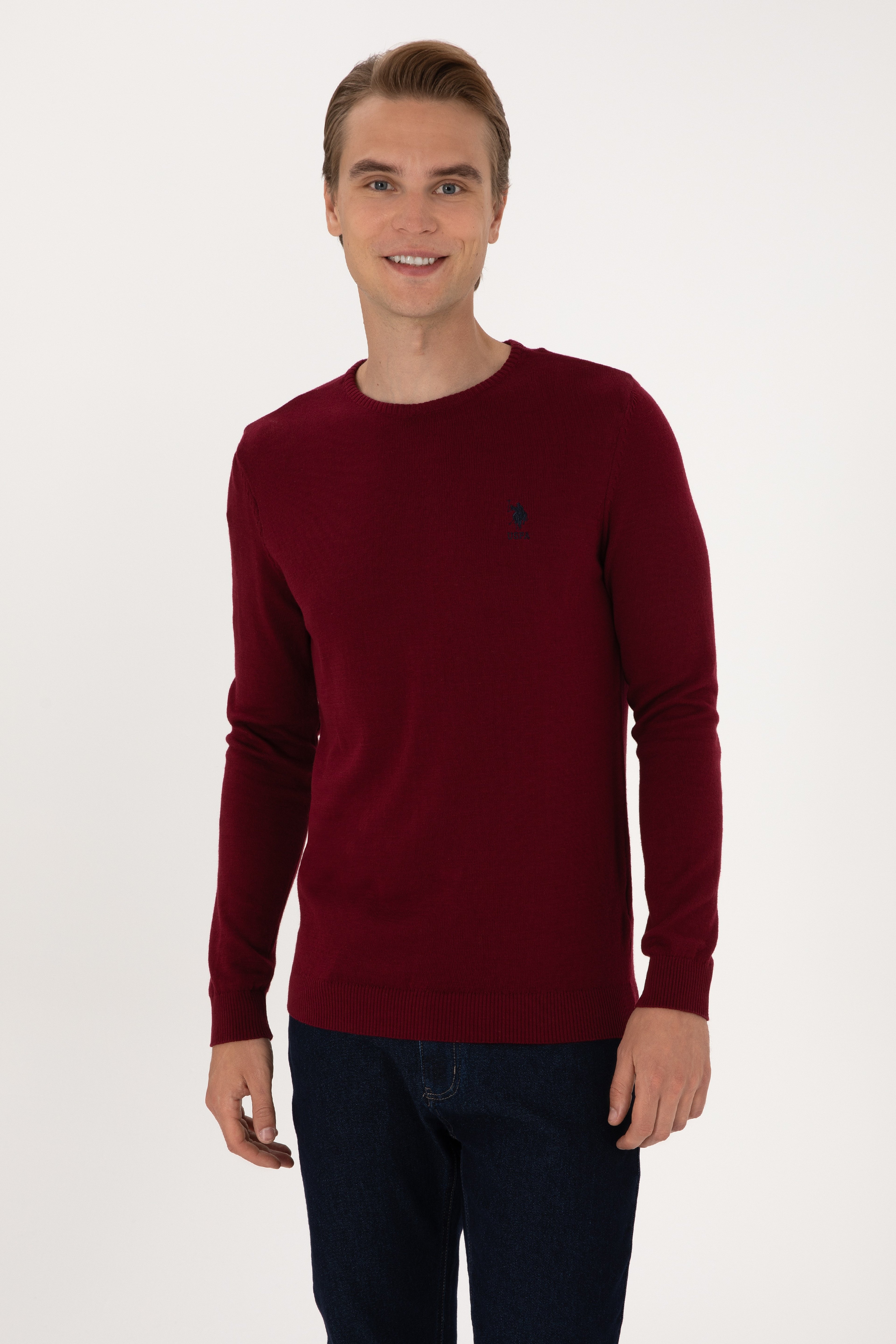 Erkek Bordo Basic Kazak - Image 1