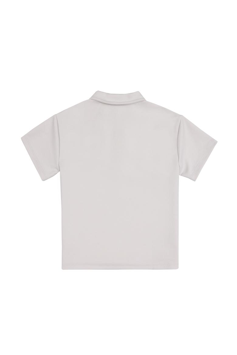 Erkek Çocuk Açık Gri Bisiklet Yaka Tişört - 50300030034