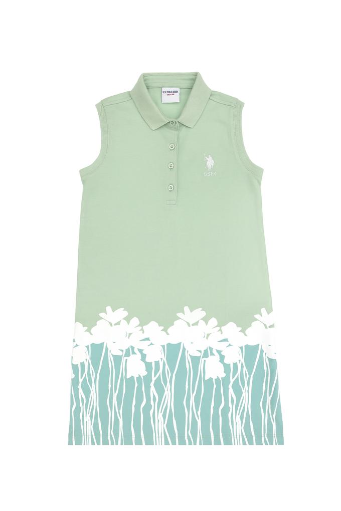 Kız Çocuk Su Yeşili Örme Elbise