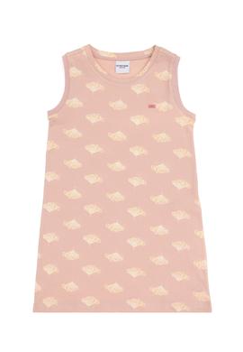 Kız Çocuk Pudra A-Form Bisiklet Yaka Örme Elbise - 50306255003