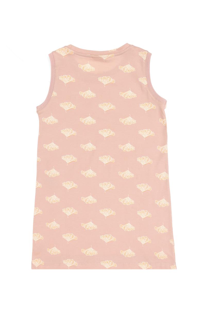 Kız Çocuk Pudra A-Form Bisiklet Yaka Örme Elbise