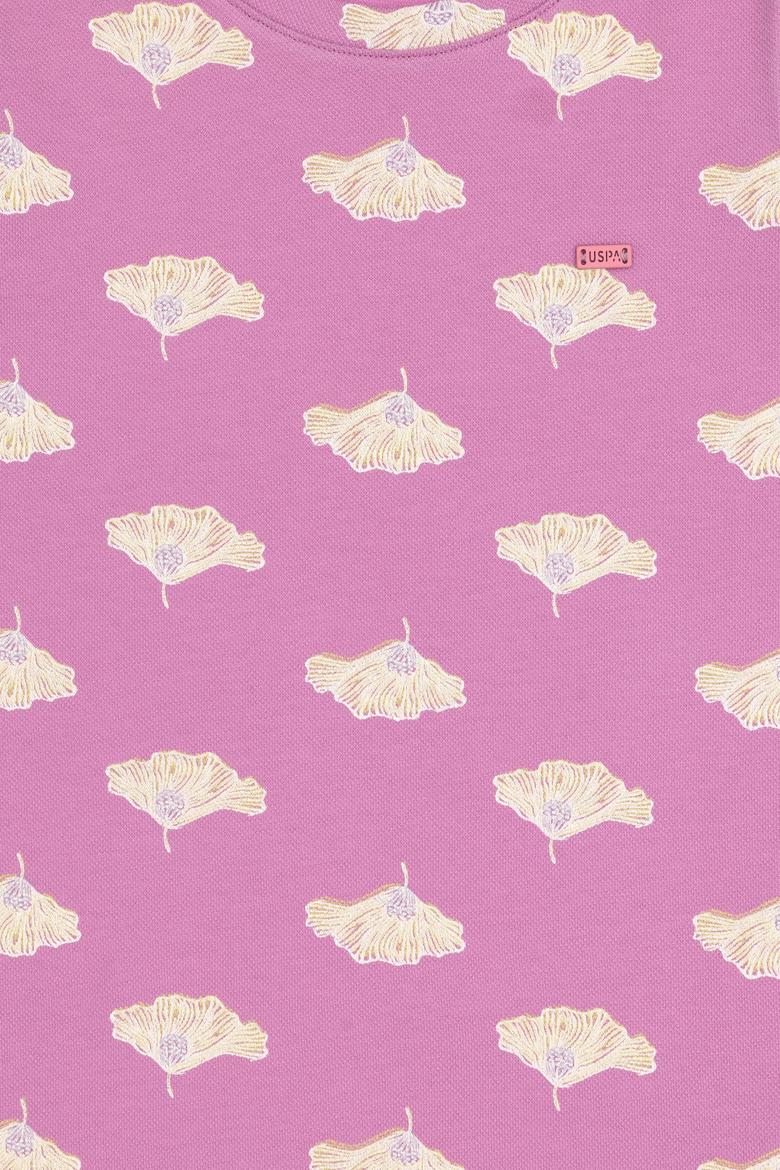 Kız Çocuk Fuşya A-Form Bisiklet Yaka Örme Elbise - 50306255014