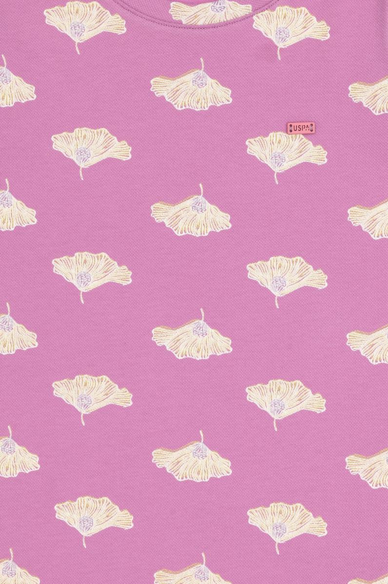 Kız Çocuk Fuşya A-Form Bisiklet Yaka Örme Elbise