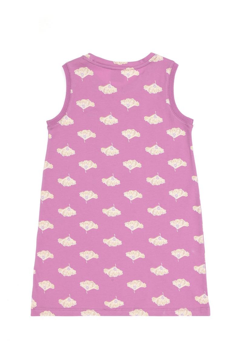 Kız Çocuk Fuşya A-Form Bisiklet Yaka Örme Elbise