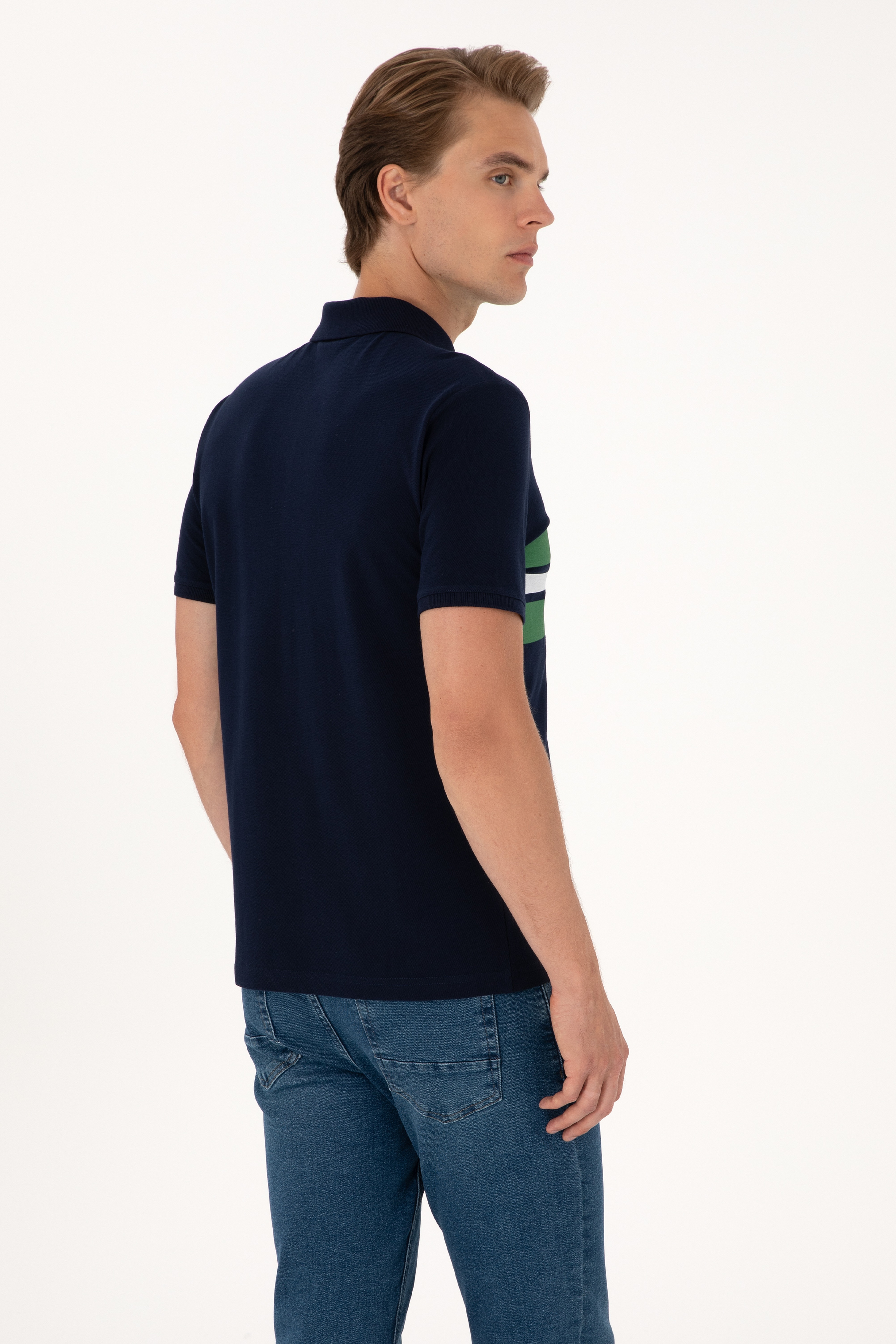 Erkek Regular Fit Lacivert Polo Yaka Tişört - Image 5