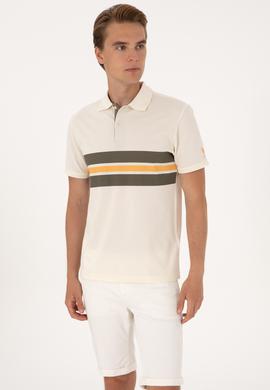 Erkek Regular Fit Krem Polo Yaka Tişört - 50306808056