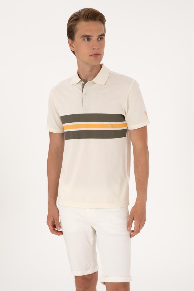 Erkek Regular Fit Krem Polo Yaka Tişört