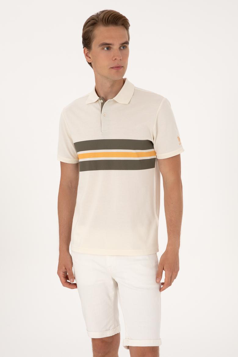 Erkek Regular Fit Krem Polo Yaka Tişört