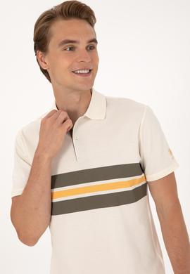 Erkek Regular Fit Krem Polo Yaka Tişört - 50306808056