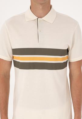 Erkek Regular Fit Krem Polo Yaka Tişört - 50306808056