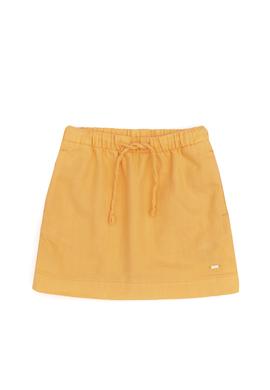 Kız Çocuk Turuncu Keten Karışımlı Dokuma Etek - 50304328072