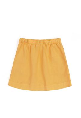 Kız Çocuk Turuncu Keten Karışımlı Dokuma Etek - 50304328072