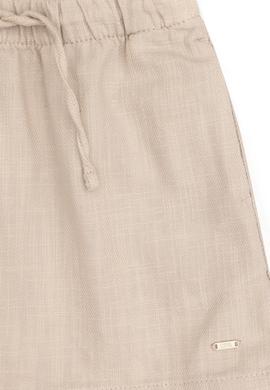 Kız Çocuk Bej Keten Karışımlı Dokuma Etek - 50304328061