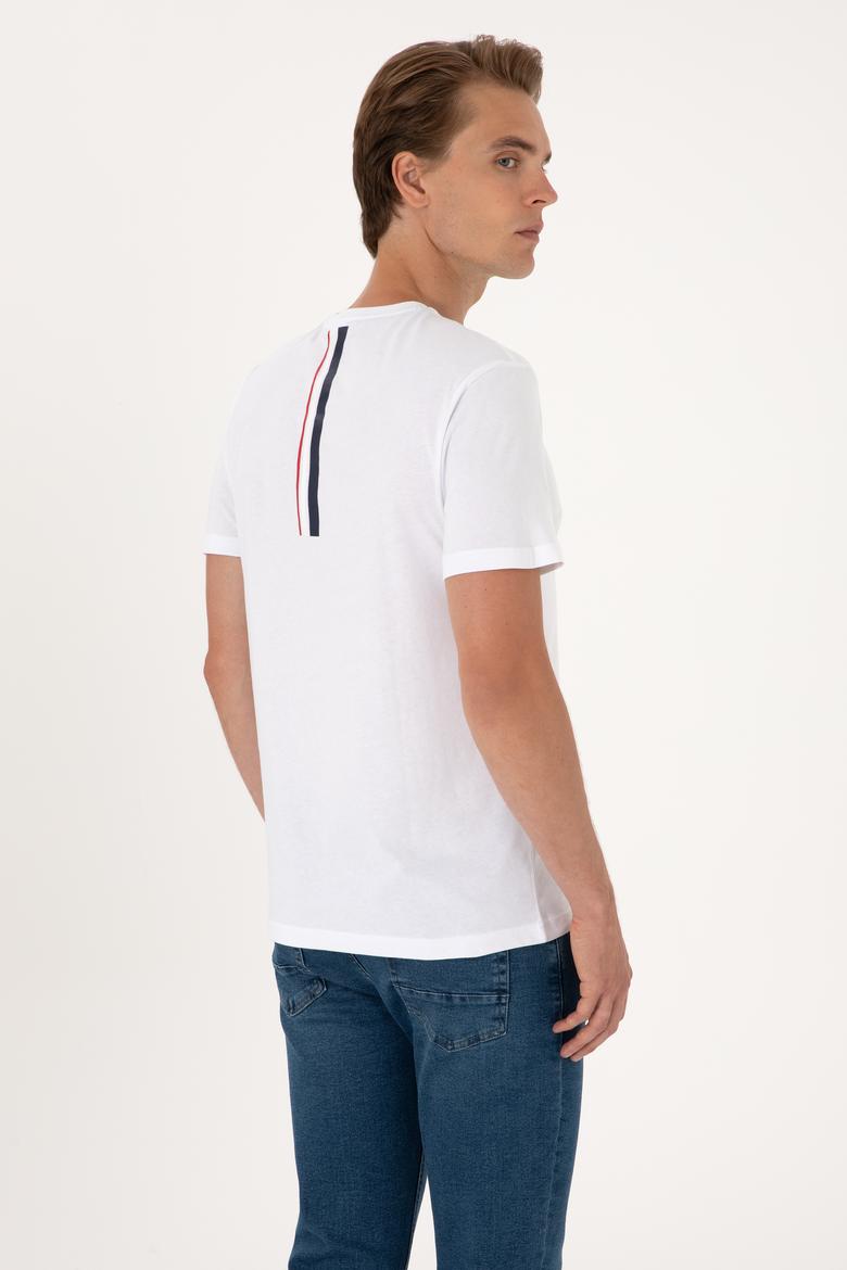 Erkek Regular Fit Beyaz Bisiklet Yaka Tişört - 50306911007