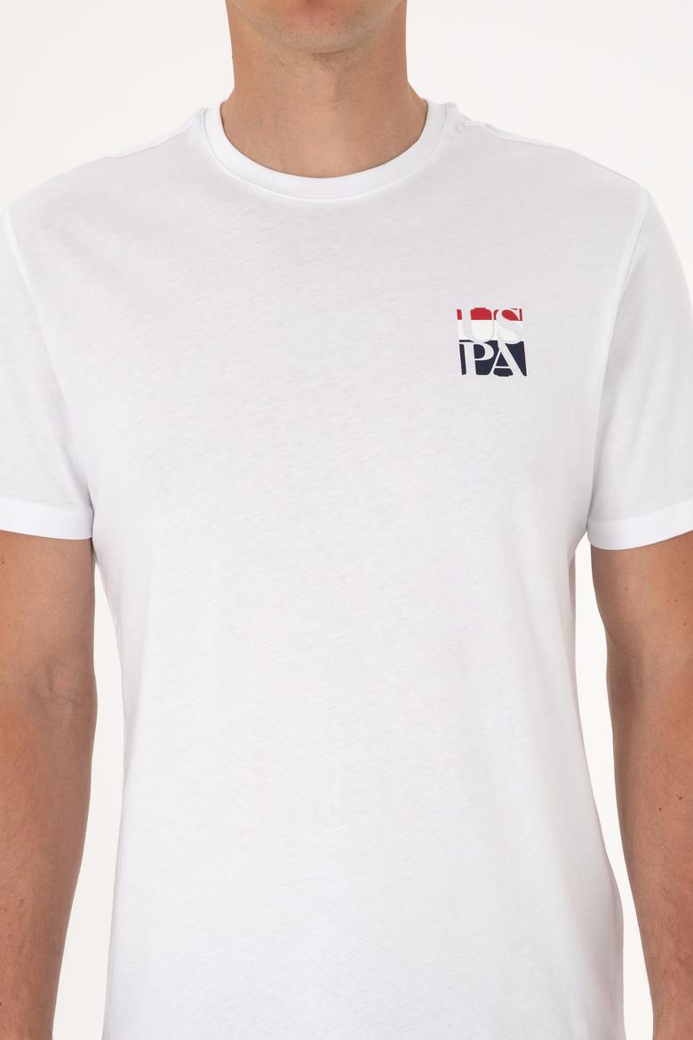 Erkek Regular Fit Beyaz Bisiklet Yaka Tişört - 50306911007