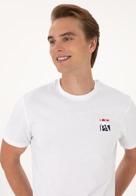 Erkek Regular Fit Beyaz Bisiklet Yaka Tişört - 50306911007