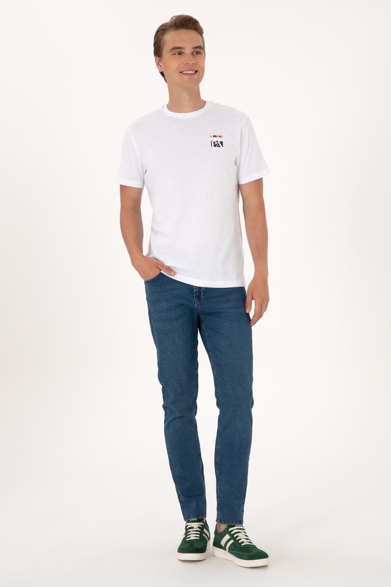 Erkek Regular Fit Beyaz Bisiklet Yaka Tişört - 50306911007