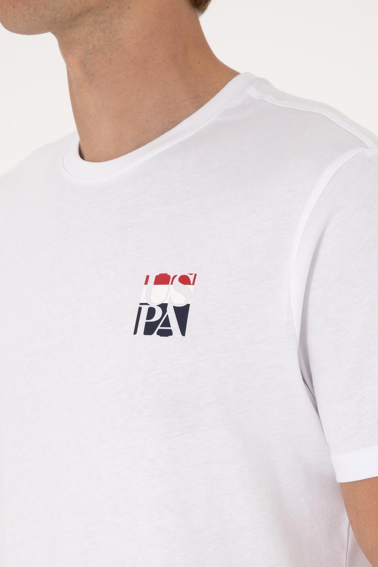 Erkek Regular Fit Beyaz Bisiklet Yaka Tişört - 50306911007