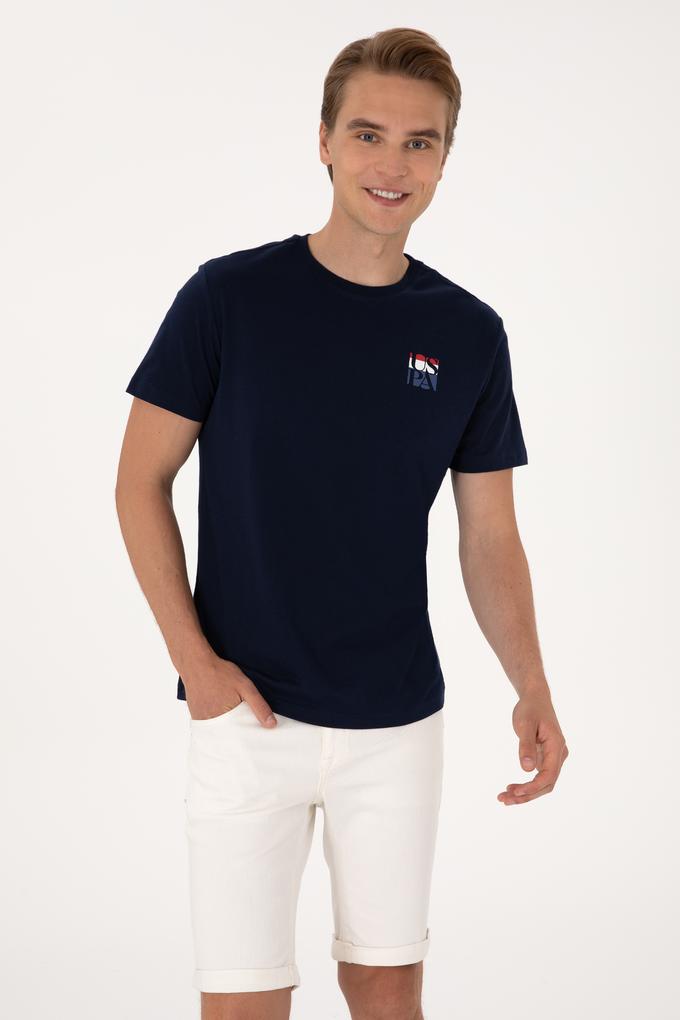 Erkek Regular Fit Lacivert Bisiklet Yaka Tişört