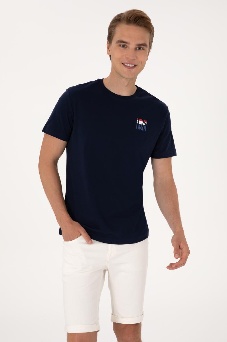 Erkek Regular Fit Lacivert Bisiklet Yaka Tişört