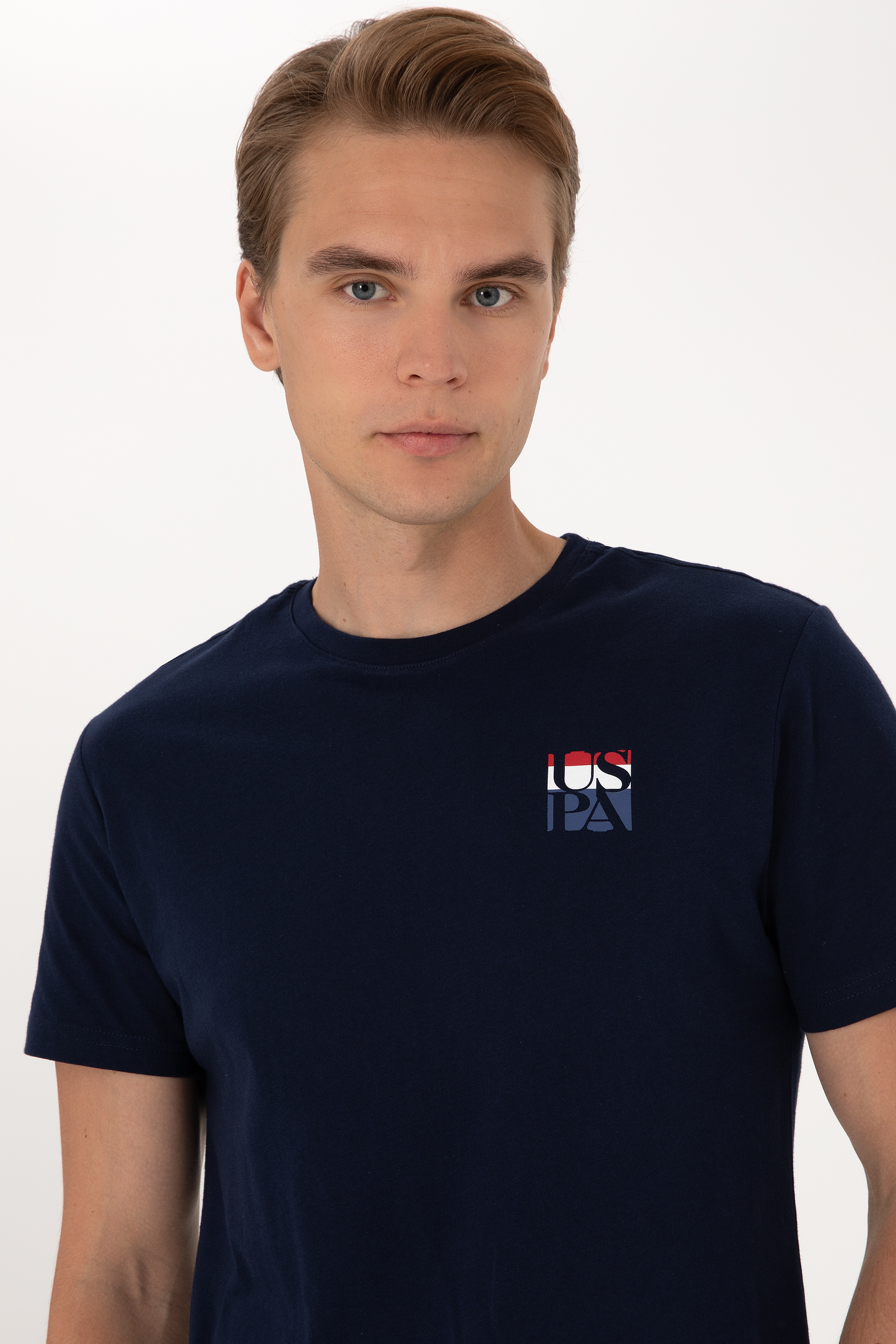Erkek Regular Fit Lacivert Bisiklet Yaka Tişört