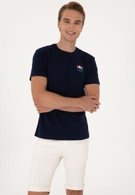 Erkek Regular Fit Lacivert Bisiklet Yaka Tişört - 50306911046