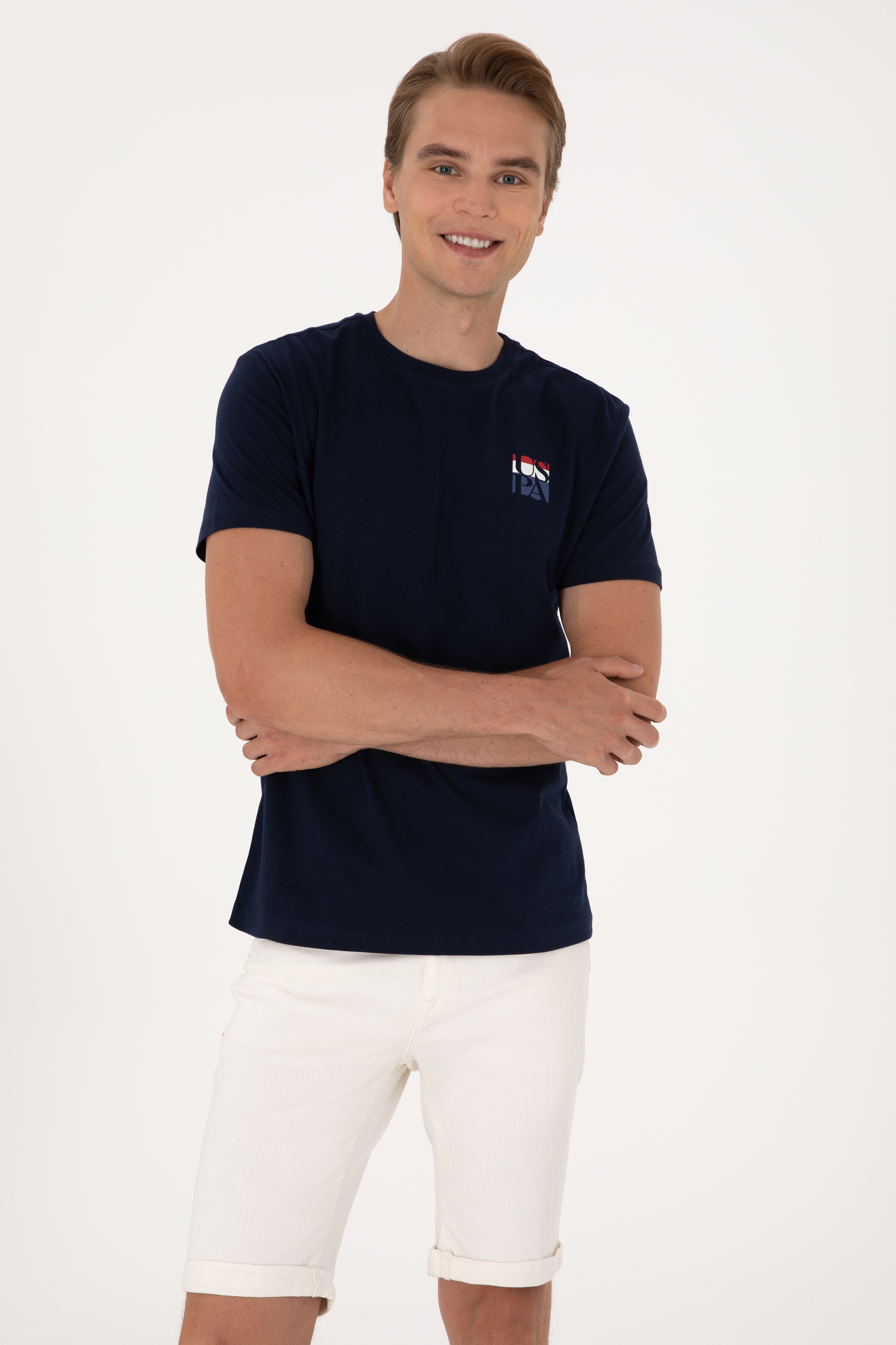 Erkek Regular Fit Lacivert Bisiklet Yaka Tişört