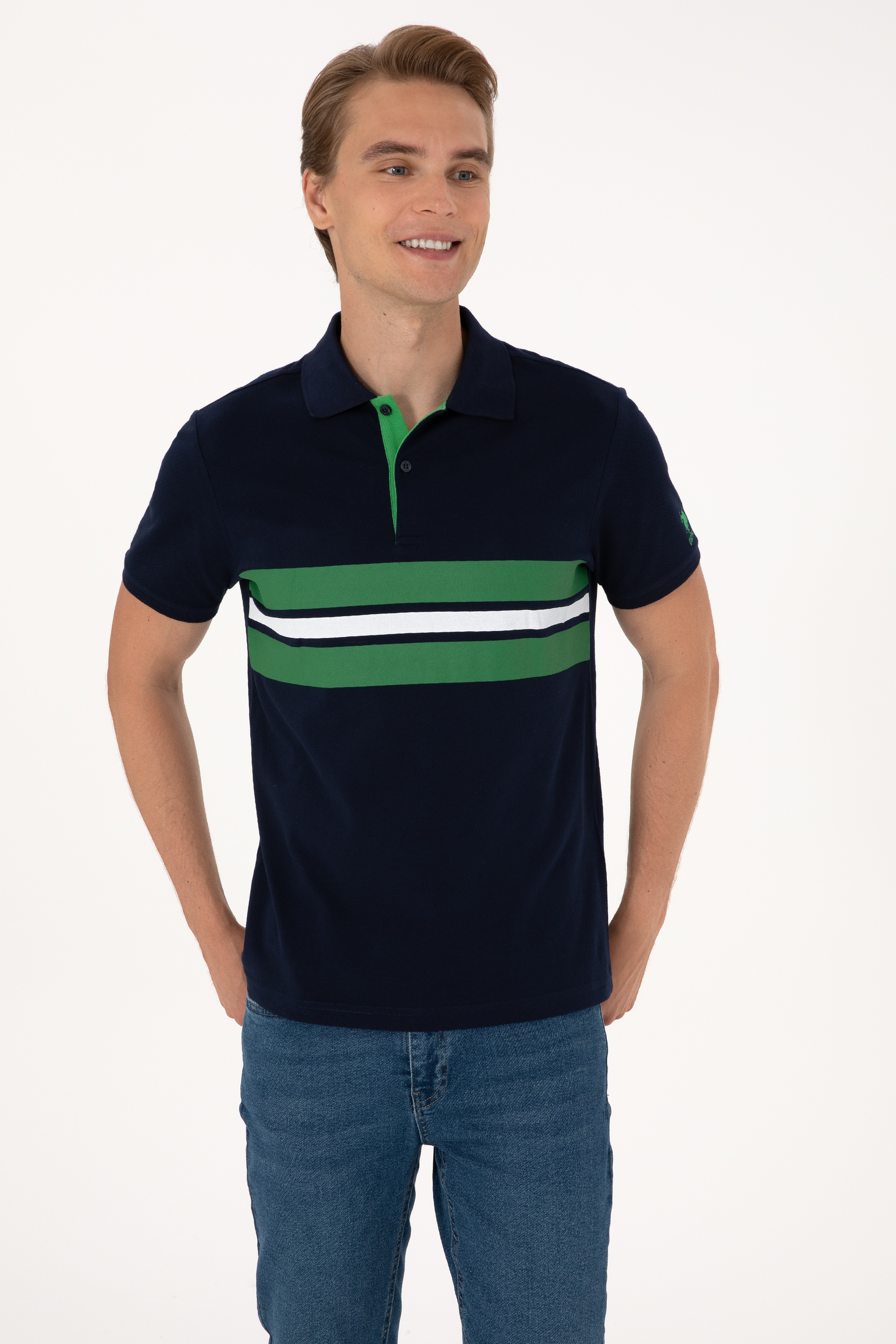 Erkek Regular Fit Lacivert Polo Yaka Tişört - Image 3