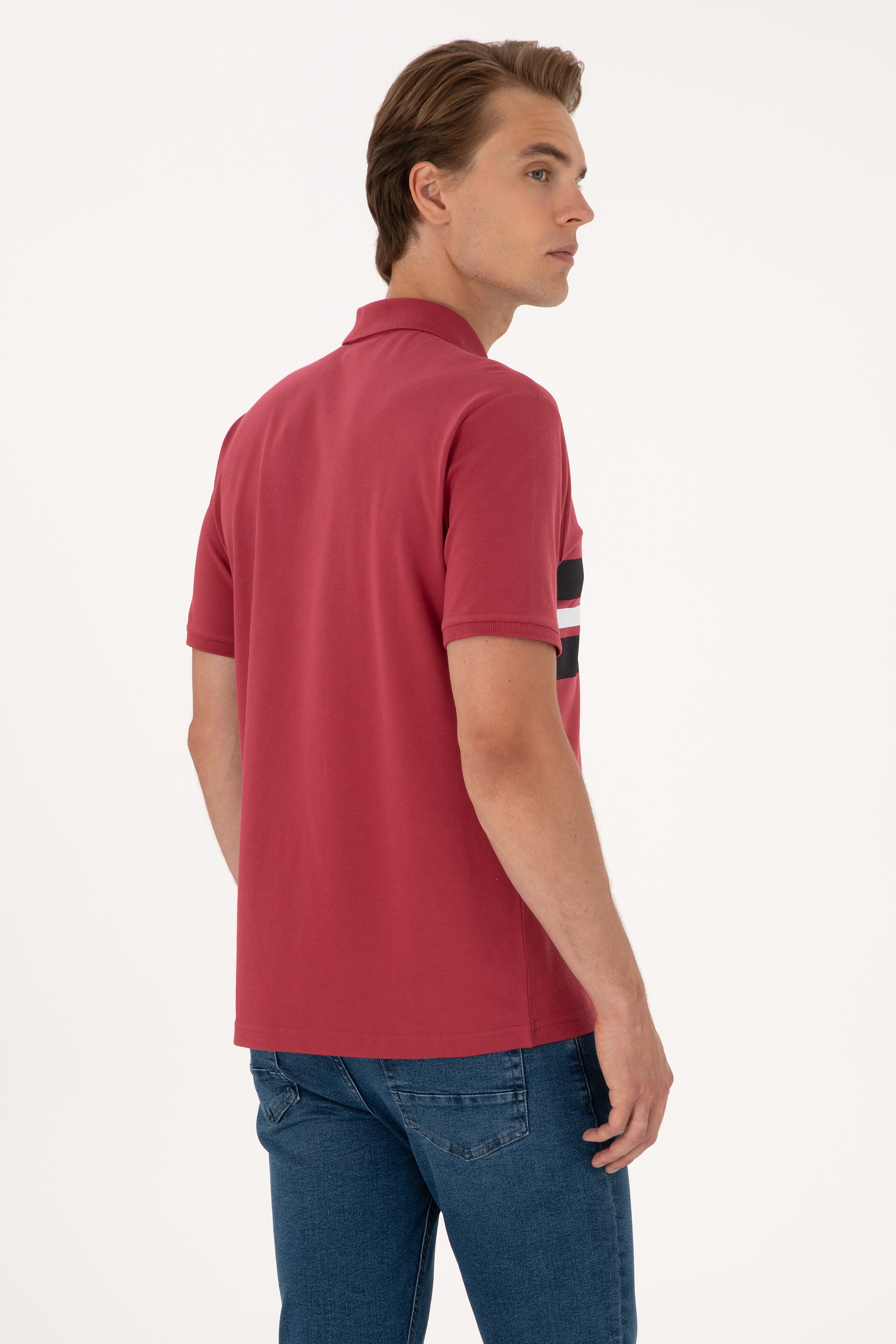 Erkek Regular Fit Vişne Polo Yaka Tişört - Image 5
