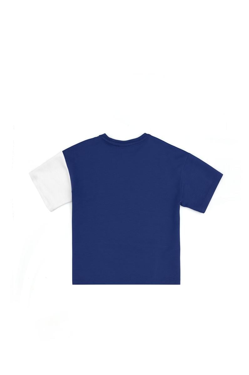 Erkek Çocuk Açık Lacivert Bisiklet Yaka Tişört