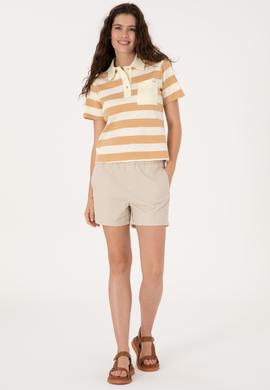 Kadın Camel Cepli Polo Yaka Tişört - 50306713007