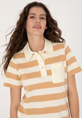 Kadın Camel Cepli Polo Yaka Tişört - 50306713007