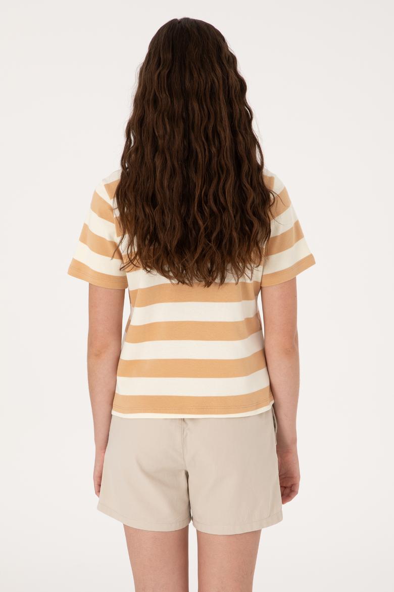 Kadın Camel Cepli Polo Yaka Tişört - 50306713007