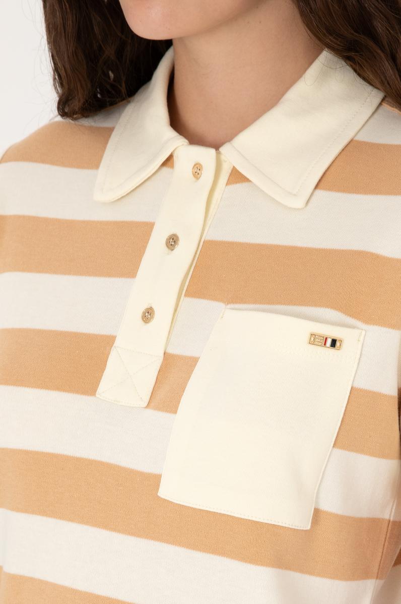 Kadın Camel Cepli Polo Yaka Tişört