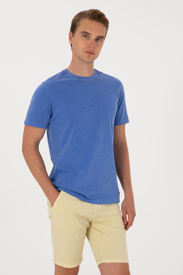 Erkek İndigo Basic Tişört - 50297987007