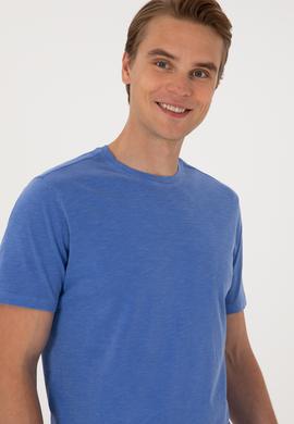 Erkek İndigo Basic Tişört - 50297987007