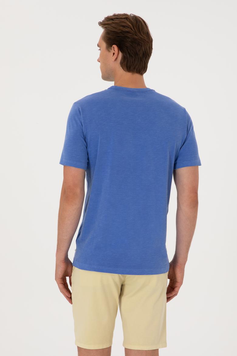 Erkek İndigo Basic Tişört - 50297987007