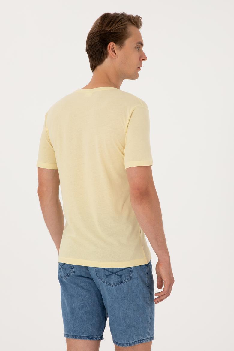 Erkek Açık Haki Basic Tişört - 50297985048