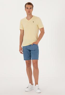 Erkek Açık Haki Basic Tişört - 50297985048