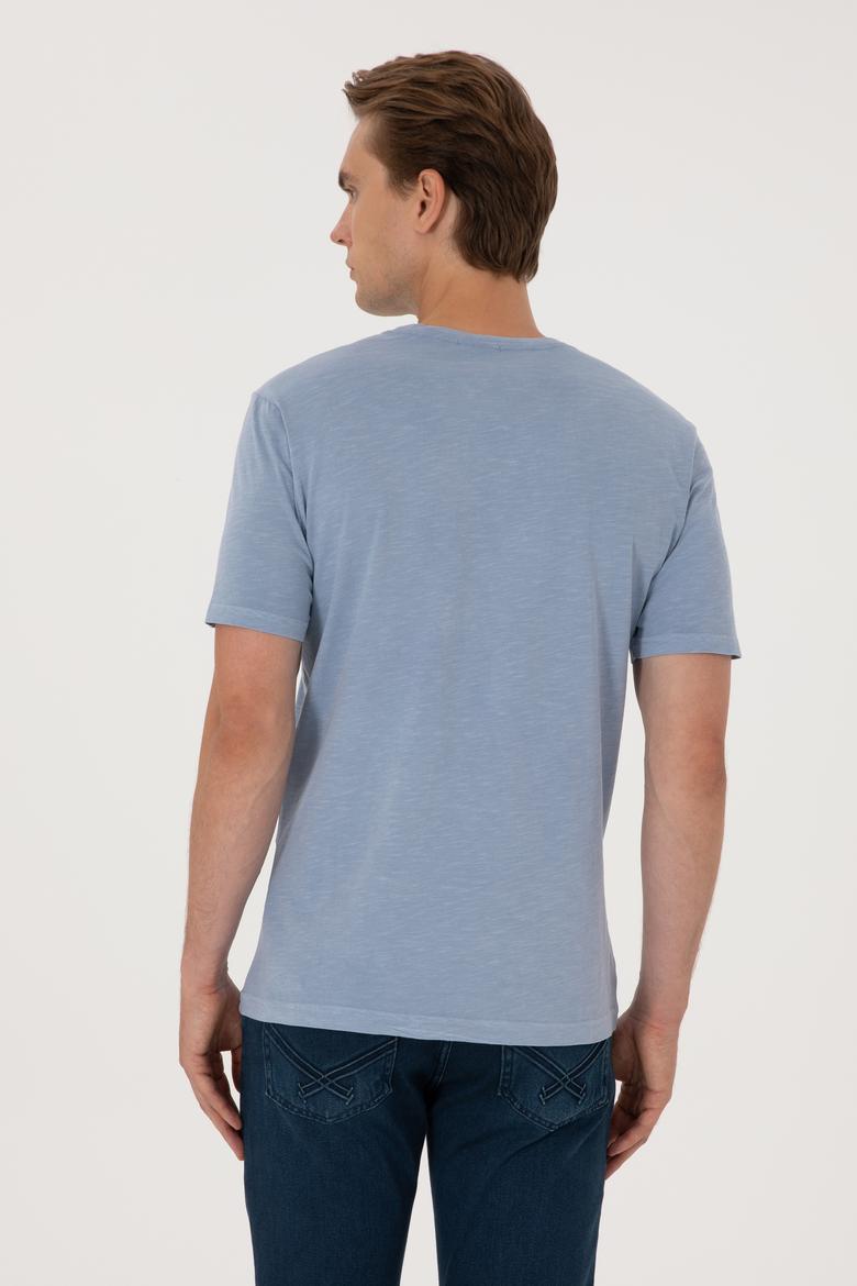 Erkek Mavi Basic Tişört - 50297987080